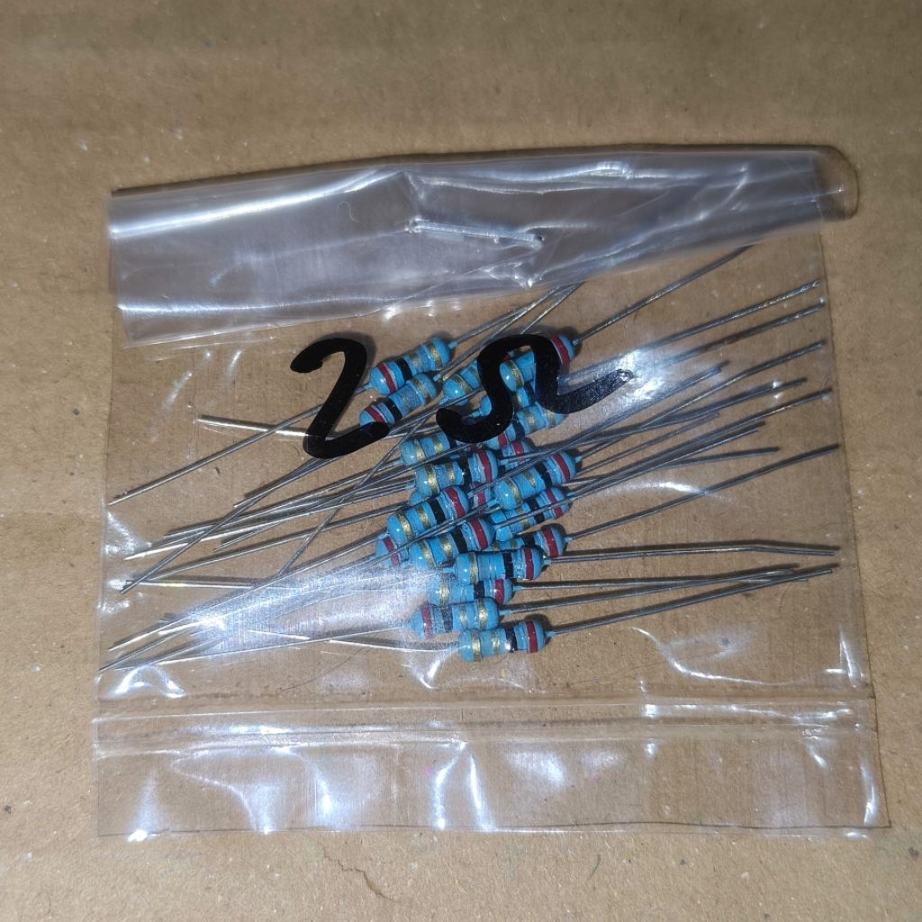 R 2 Ohm 0.25W 5 Percent Resistor 2Ohm 2R Ohm 0.25 วัตต์ 20 ชิ้น