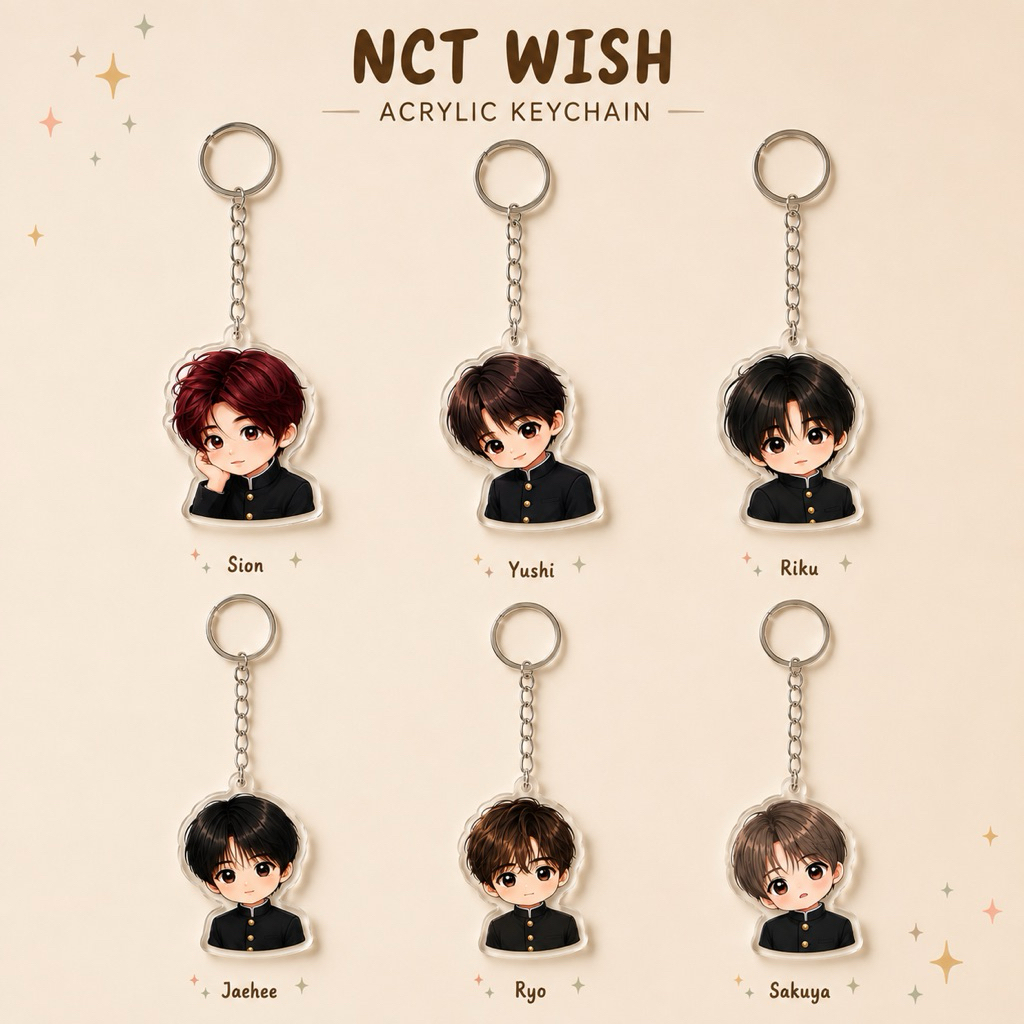GANTUNGAN พวงกุญแจ พวงกุญแจและสายโทรศัพท์ nct wish kpop gakuran