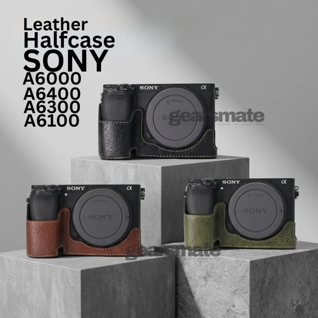 Leather Halfcase Sony A6000 A6400 A6300 A6100 Cover Body Protector