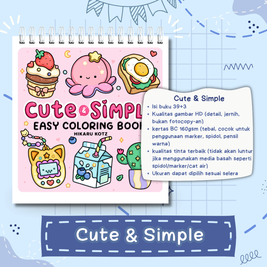 สมุดระบายสี Cute & Simple Easy Hikaru Kotz