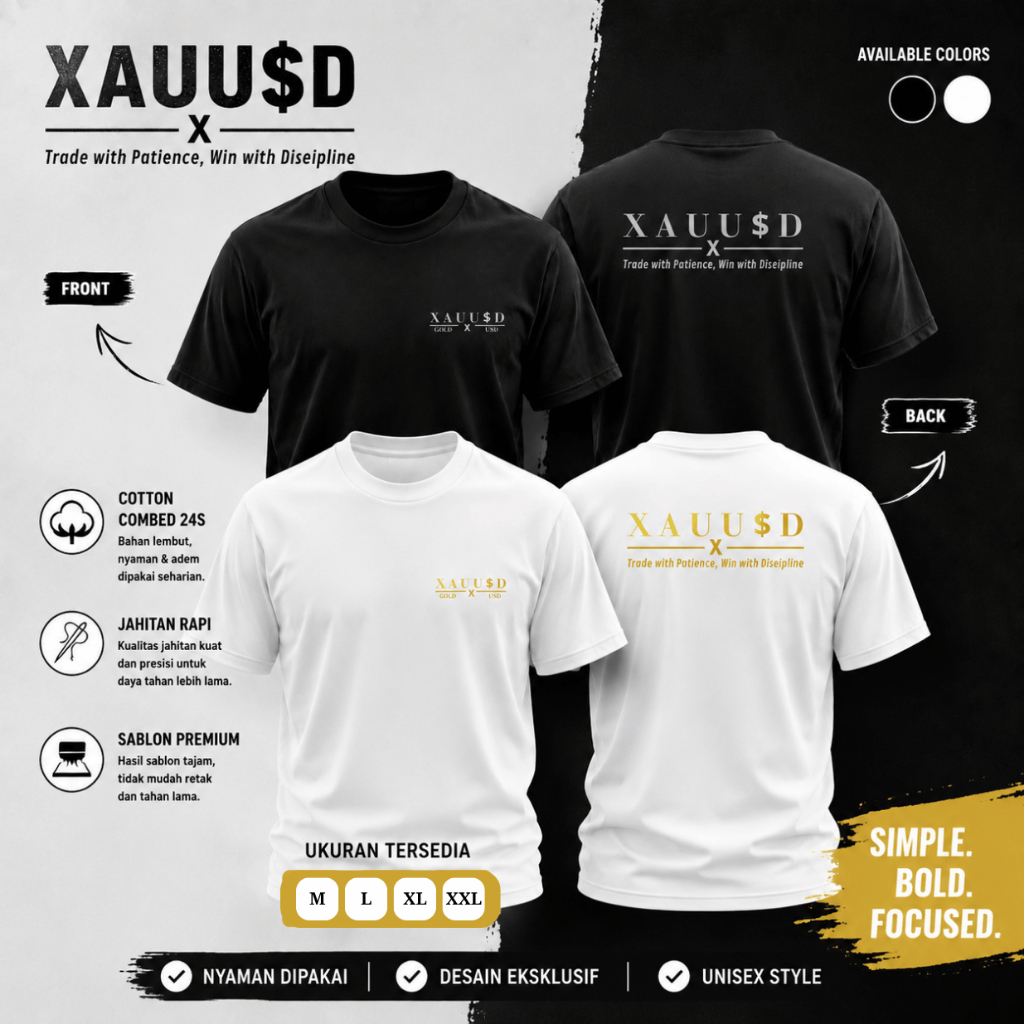 เสื้อยืด XAUUSD Trading Gold | เสื้อยืด Forex Gold Trade | ผ้าฝ้ายหวี 24s พรีเมี่ยม