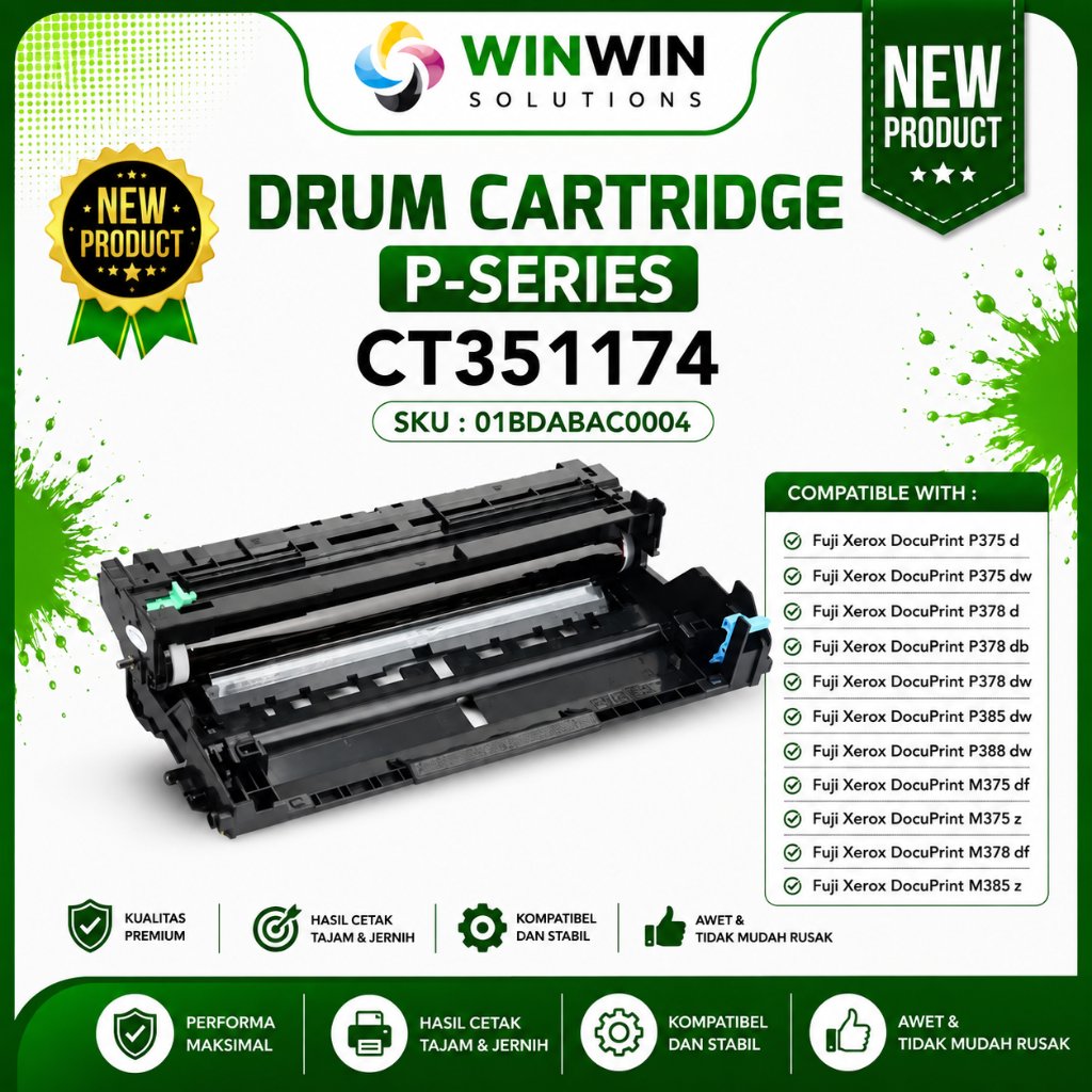 การถ่ายภาพหน่วยดรัม P-SERIES CT351174 DP P375 P378 P385 P388 M375 M385 Fuji Xerox DocuPrint P375d P3