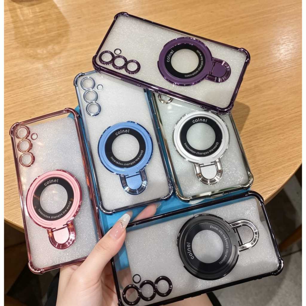 ชุบเคสป้องกันการแตก + ที่วางเลนส์ขาตั้ง OPPO A3X A74 A17 A18 A5 2025 A5i A5x A6 A54 A57 2022 A9 2020