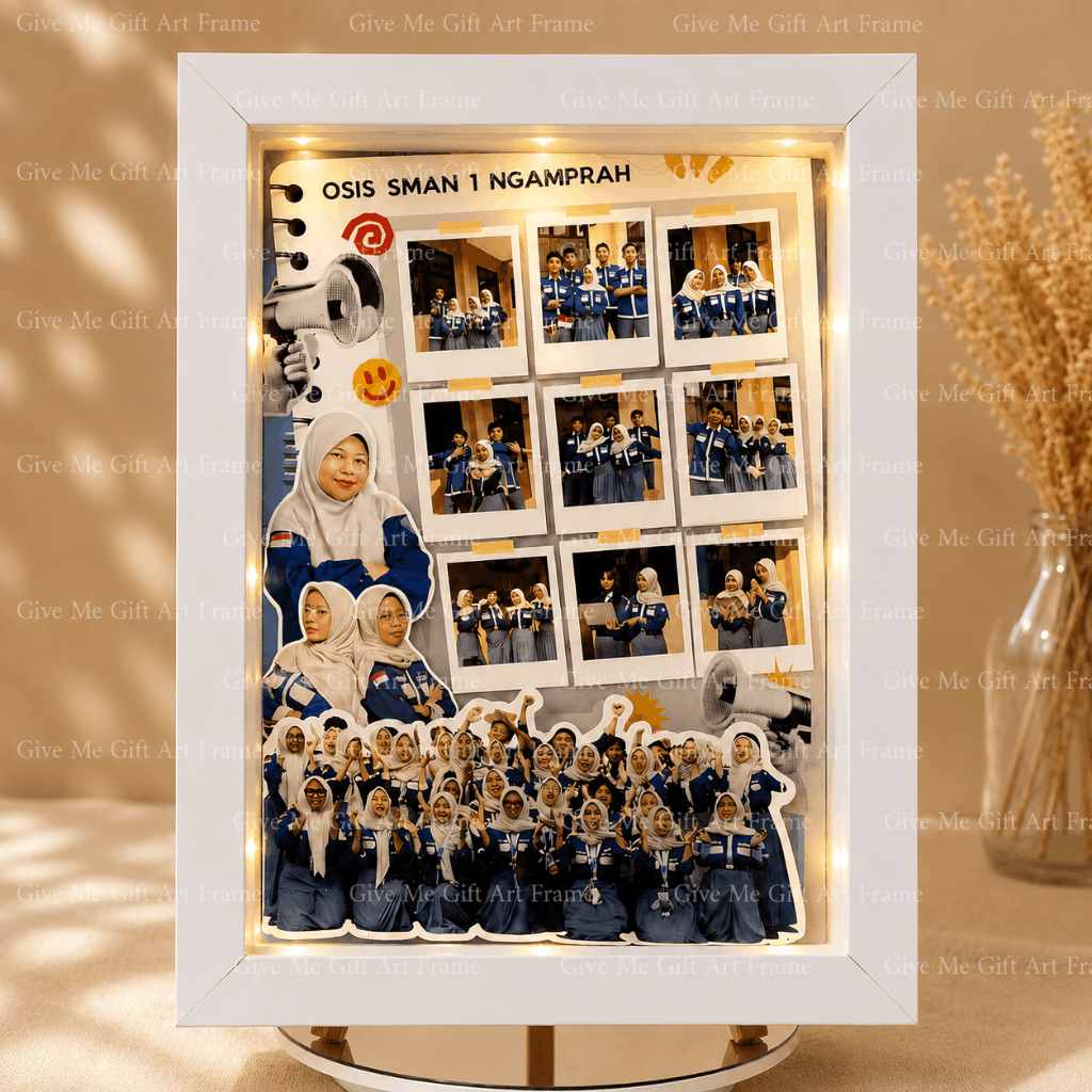 20x30x5 ซม. GiveMeGift Art Frame | ของขวัญกรอบ 3 มิติแบบกําหนดเองพร้อมสตริง นํา | Moment In Frame 3D