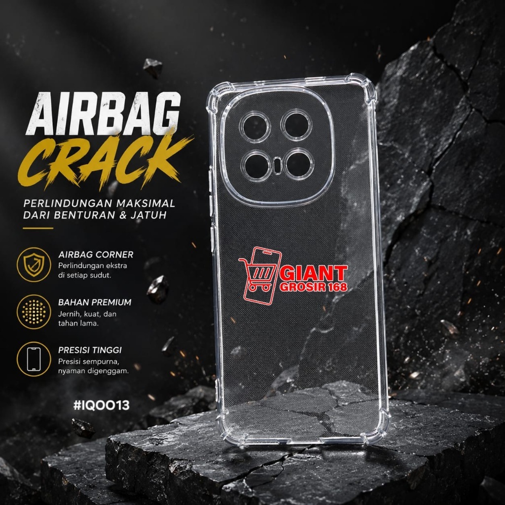 IQOO 13 5G IQOO 15R CASE CLEAR CRACK PREMIUM SILICONE CLEAR TRANSPARENT CASING SOFT PROTECT CAMERA IQOO 13 5G IQOO 15R AB-01