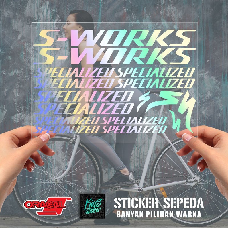 S-Works Exclusive สติ๊กเกอร์ตัดจักรยานสีดํา | รูปลอกโลโก้ S-Works เฉพาะทาง | กรอบสติกเกอร์ 30ซม | Or