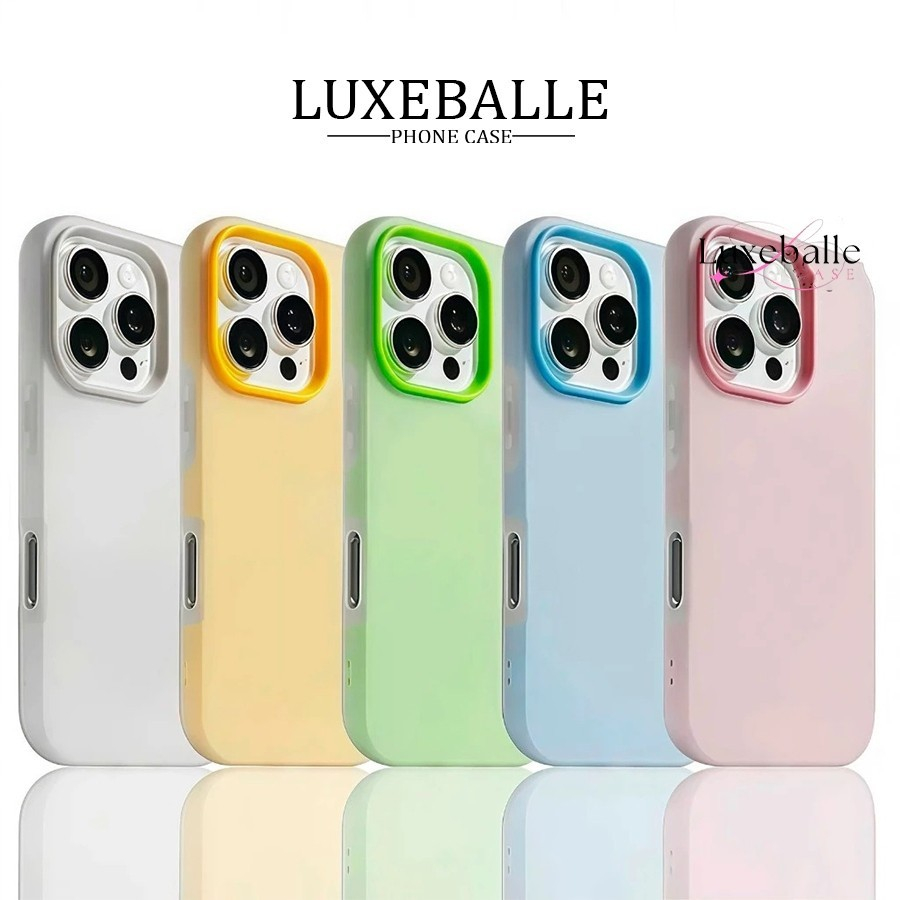 (2) Luxeballe Jelly Color 2 In 1 Case - ใช้งานได้กับ Iphone 15 16 16e 17 17air Pro Plus Promax Case 