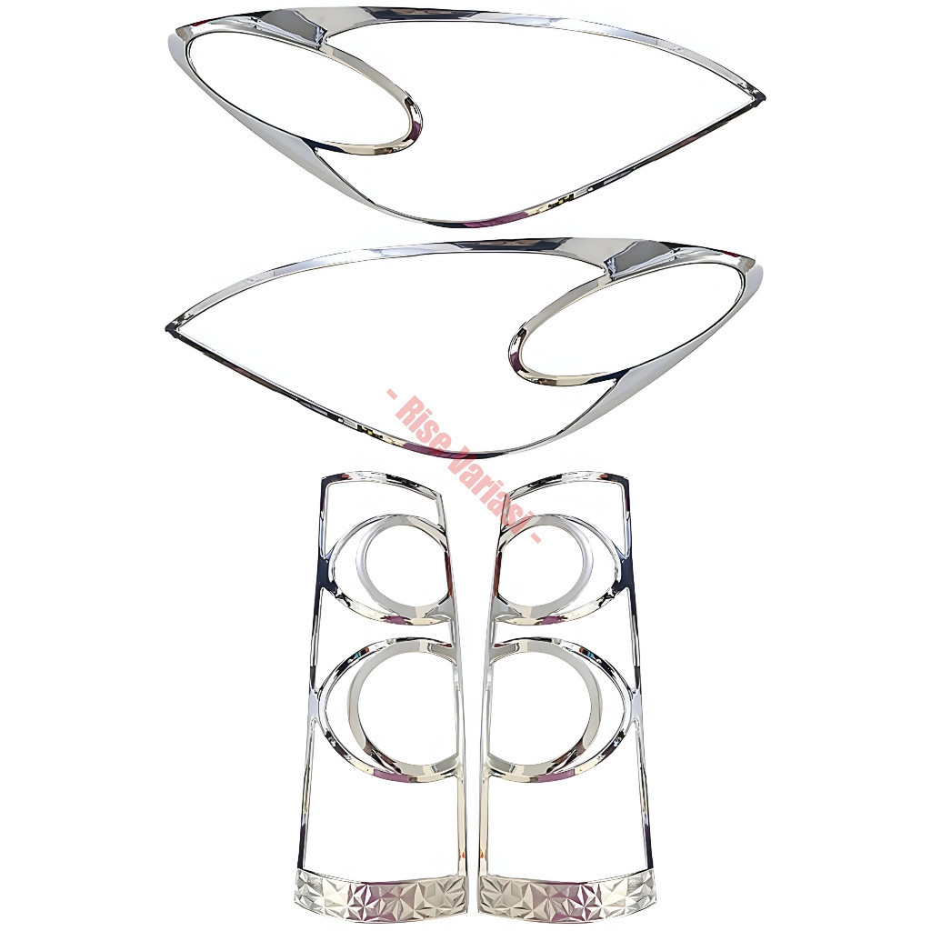 Chrome ด้านหน้าและด้านหลัง Light Garnish List สําหรับ Avanza Xenia ใหม่ VVTI 2007 2008 2009 2010 2011