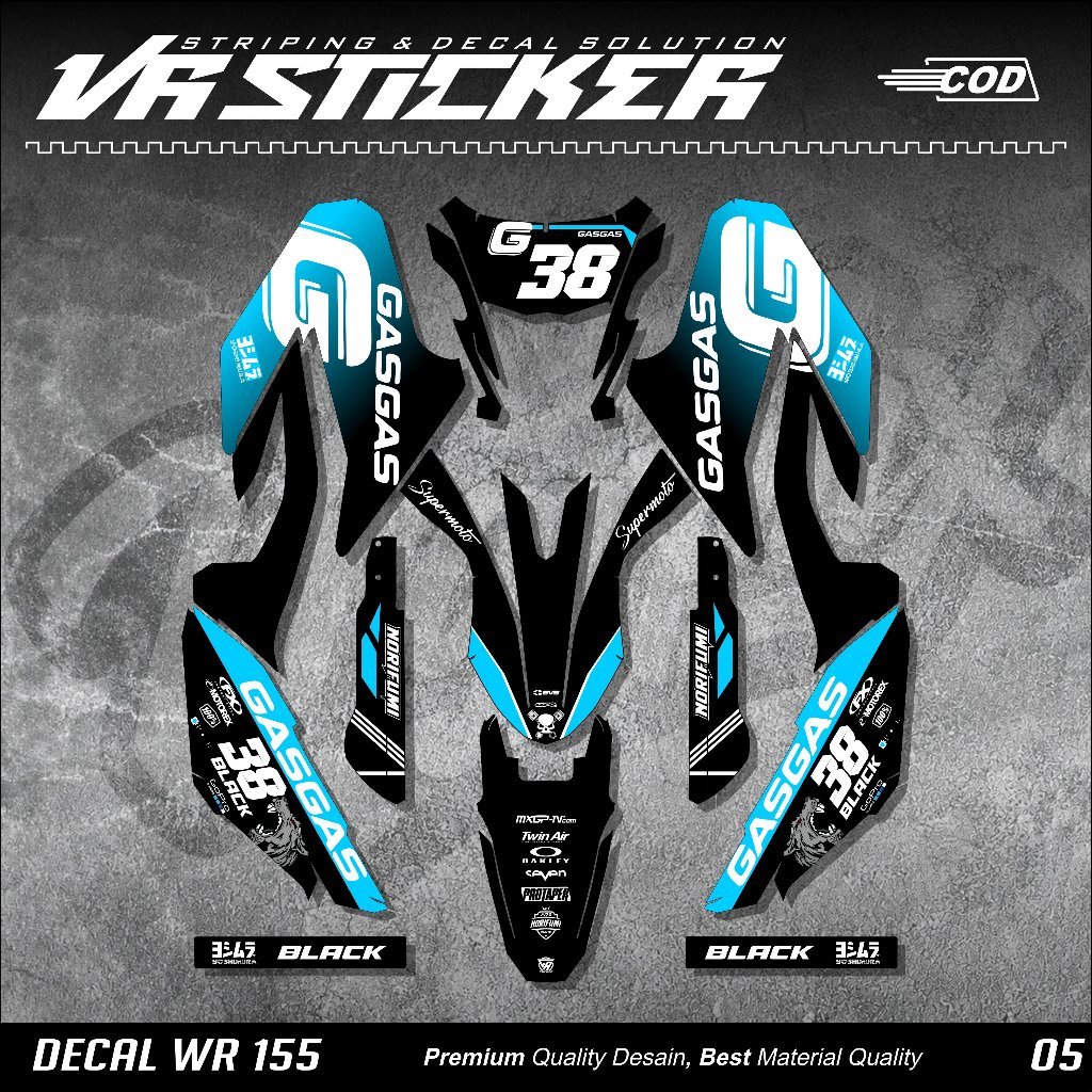 Yamaha WR 155 R Supermoto Surex Full Body Decal สติกเกอร์ฟรีการออกแบบ Supermoto ล่าสุดที่กําหนดเอง 0