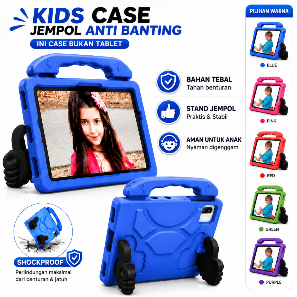 Samsung Galaxy Tab S10 FE X520 X526 10.9 นิ้วแท็บเล็ตเด็กยืน Thumb Kids Softcase