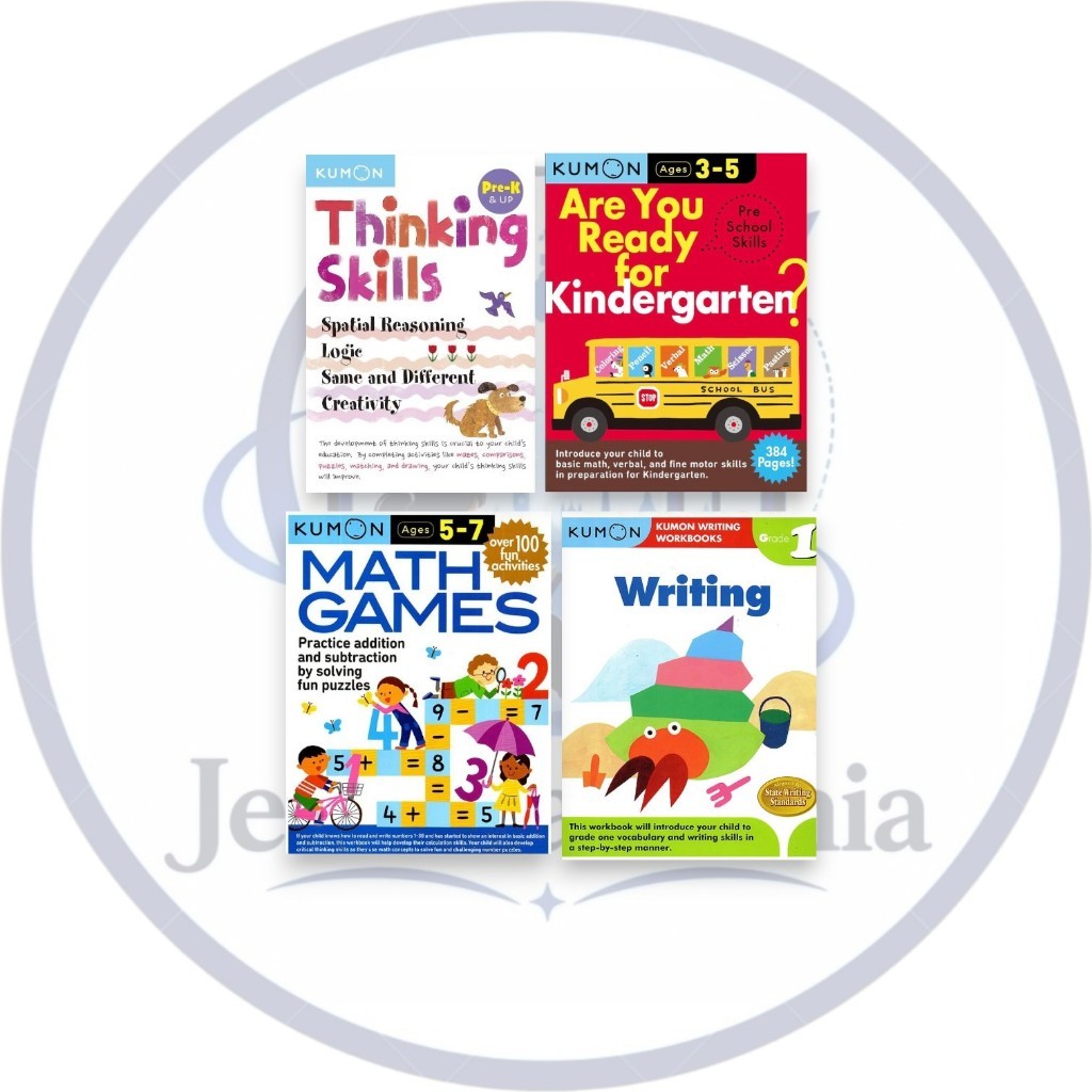 (สีเต็ม) KUMON THINKING SKILLS FOE PRE-K & UP BOOK - KUMON ARE YOU BOOK READY FOR KINDERGARTEN? AGES