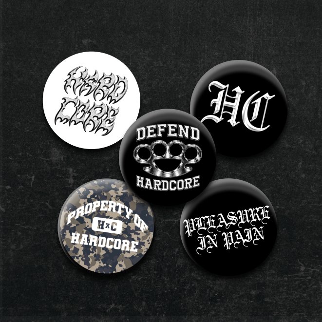 Hardcore Vol.2 Band Pin / Hardcore HC Punk Button Band Pin
