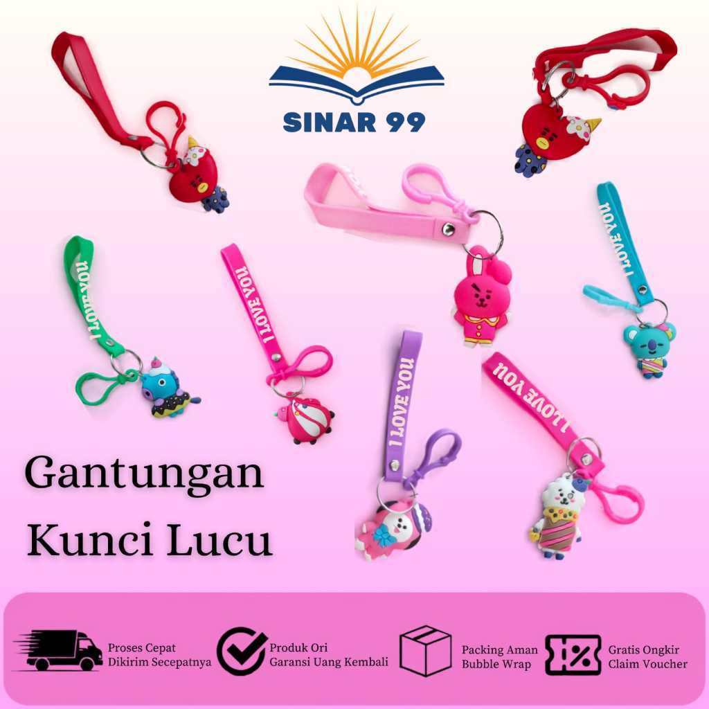 GANTUNGAN SINAR 99 พวงกุญแจน่ารัก I LOVE YOU Strap ตัวการ์ตูน