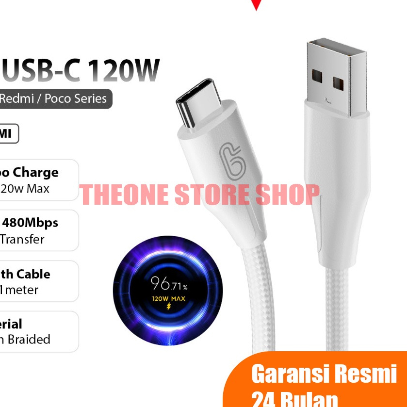 ONPRIME สาย USB Type C สําหรับ Xiaomi, Redmi, Poco TURBO CHARGER 33W 67W -120W Max