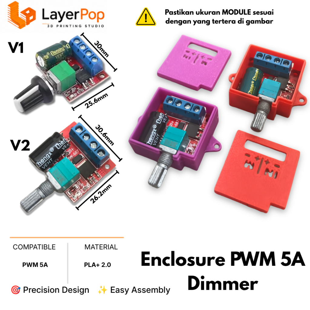 เคส Dimmer Mini DC PWM ตัวควบคุมความเร็ว 5A 4.5-35V โมดูล