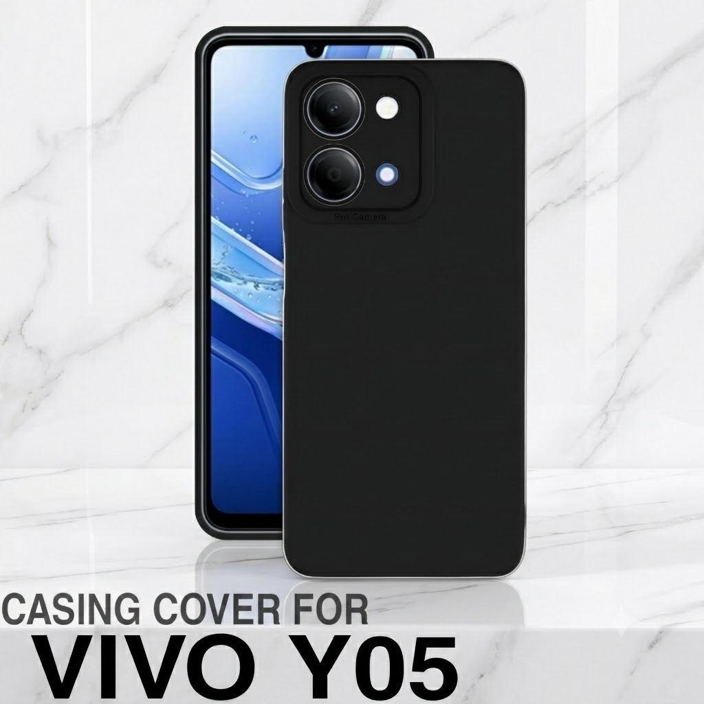 Softcase Black Matte สําหรับ Vivo Y05, Y11d, Y21d, Vivo Y400 ปลอกสีดําล้วน