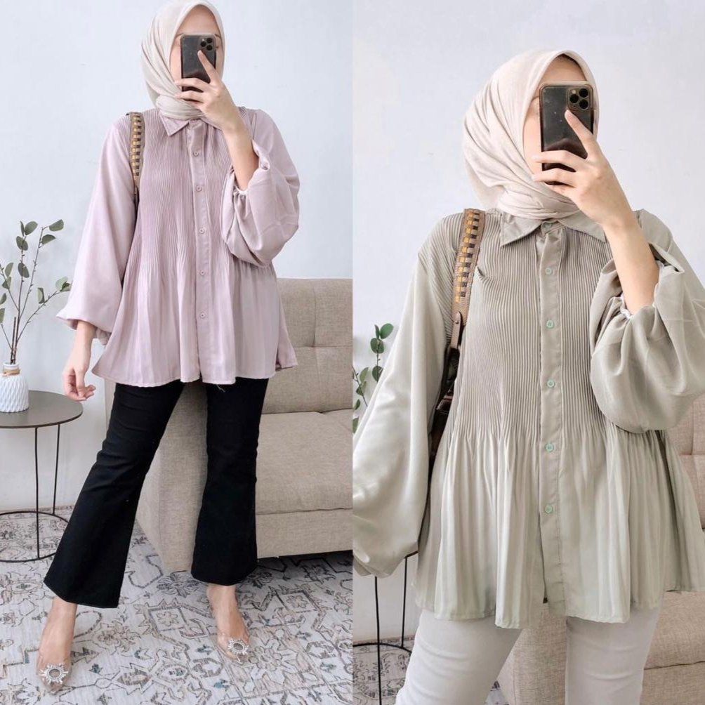 ICH - AZELA เสื้อเบลาส์จับจีบแฟชั่นสตรีและหรูหรา