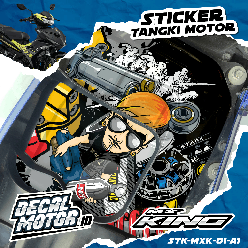 MX KING สติ๊กเกอร์ติดถังน้ํามันมอเตอร์ไซค์ ลาย Bad Boy Style Racing Motif - กันน้ํา MX KING ถังแก๊ส 