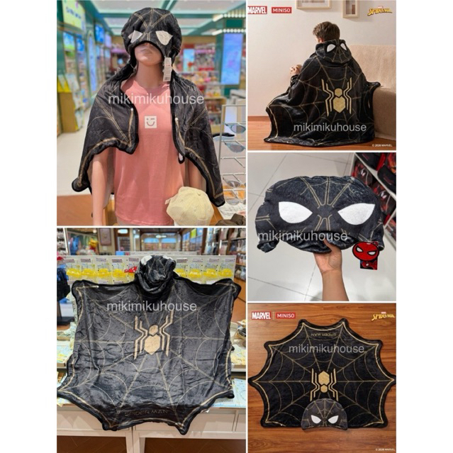 MINISO SPIDERMAN BALMUT MARVEL MINISO HOODIE BLANKET SPIDER-MAN BLANKET SPIDER MAN COLLECTION SPIDEY