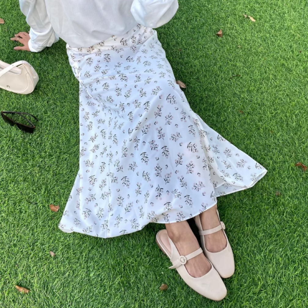 ซากุระ PATTERN FLORAL SKIRT | กระโปรงดอกไม้สไตล์เกาหลี | SAKURA PATTERN กระโปรง A-LINE