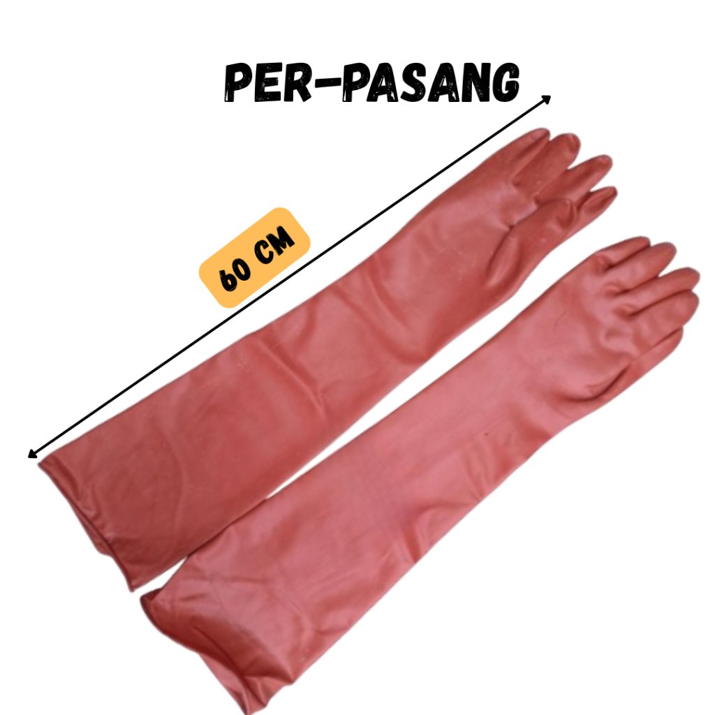 ถุงมือยาง ต่อ พยาน 60 ซม. ถุงมือนิรภัยยาง 600 มม. ยาวถึงไหล่อุตสาหกรรมทําความสะอาดมือป้องกัน