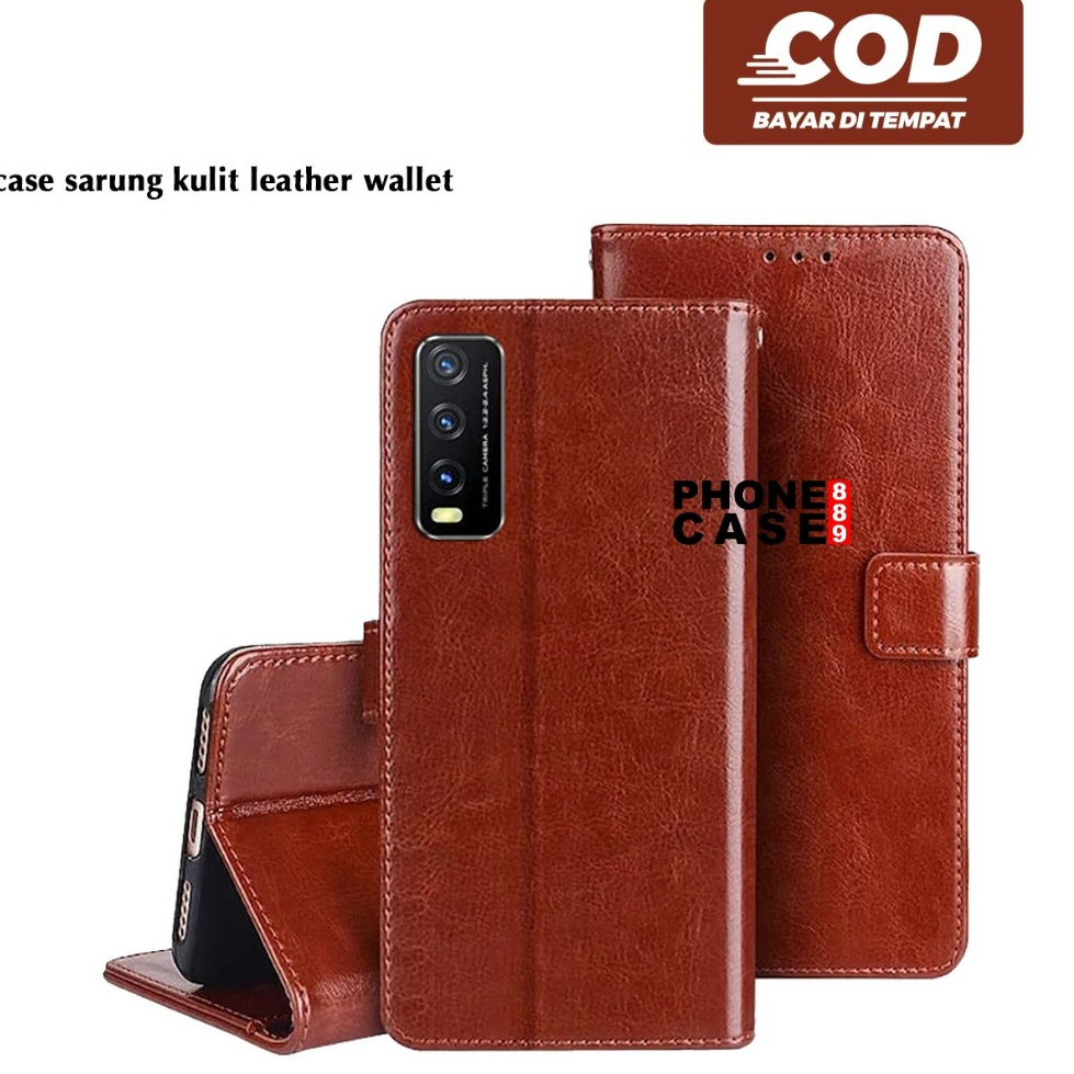 VIVO Y20 VIVO Y20S VIVO Y12S LEATHER FLIP CASE WALLET VIVO Y20 VIVO Y20S VIVO Y12S SBK