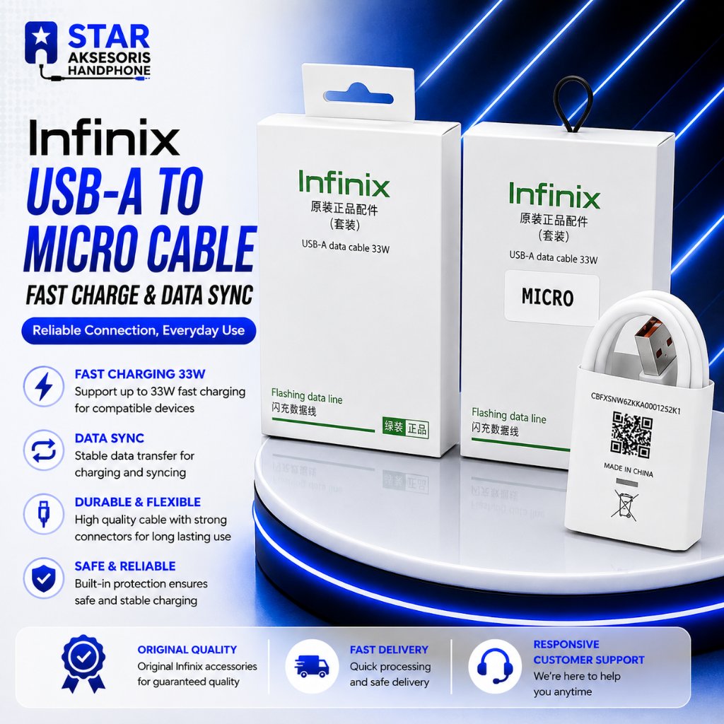 INFINIX 33W KC5 TURBO SUPERVOOC สายชาร์จเร็ว USB เป็น MICRO / TYPE-C