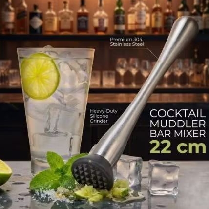 Mojito Bar Cocktail Muddler / Mojito Bar Mixer / Mojito Fruit Crushing Tool / สแตนเลส Mudler ปลายสีด