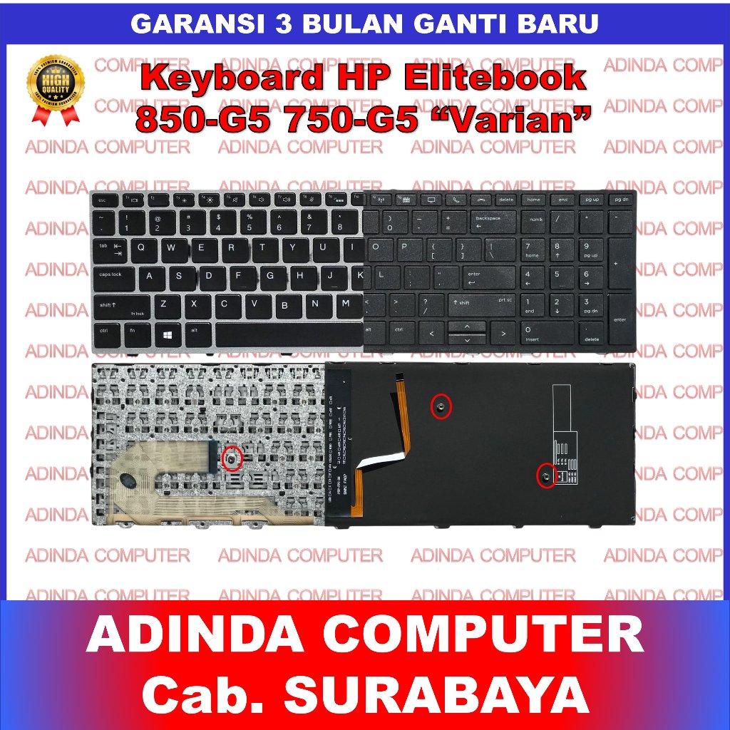 HP Elitebook 850 G5 850 G6 855 G5 750 G5 G6 755 G5 Zbook 15u G5 G6 คีย์บอร์ดแบ็คไลท์