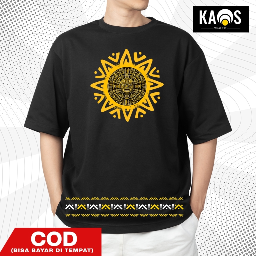 เสื้อยืด MATAHARI Aztec Sun ลาย Yellow Sun Cotton 30s Combed