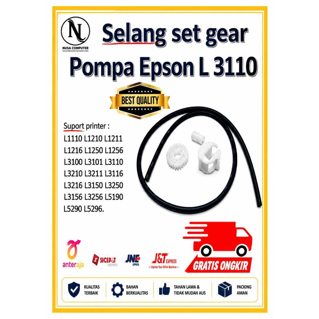 ชุดเกียร์ + ท่อปั๊มท่อระบายน้ํา Epson L1210 L1250 L3110 L3210 - เกียร์ + ท่อ