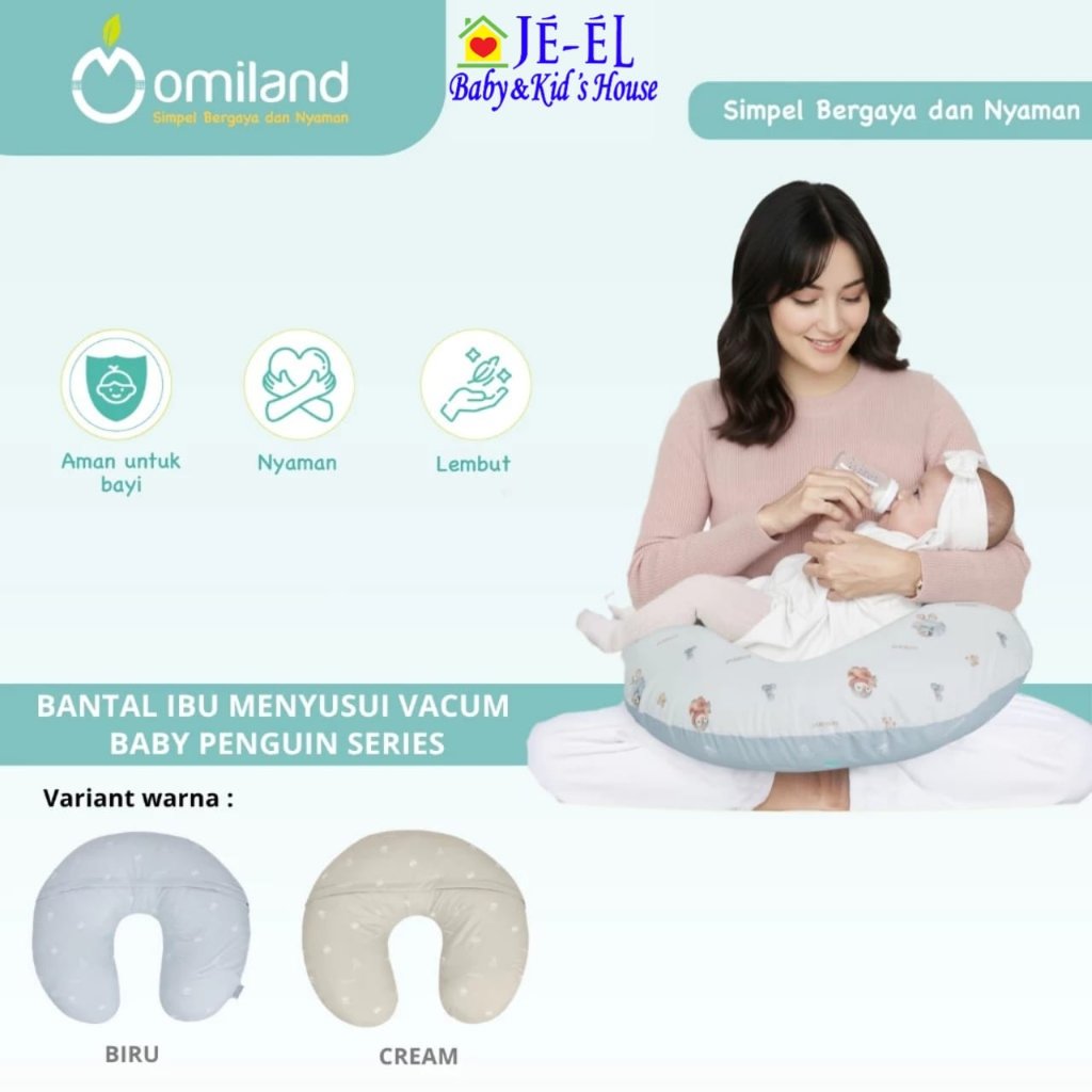 Omiland Round Baby Nursing Pillow + Vacuum Arm Pillow Baby Penguin Series