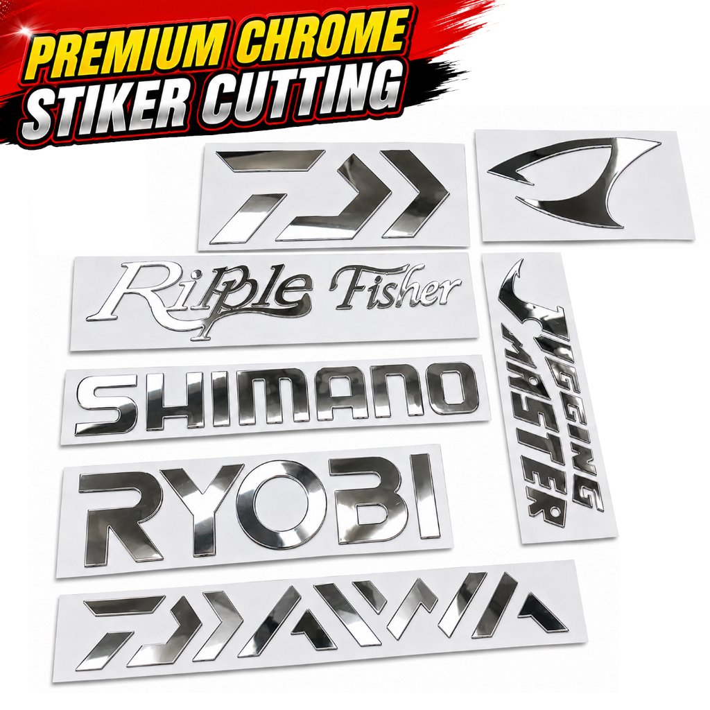 Daiwa Logo Premium Cutting Sticker Chrome Material Fishing Gamakatsu Jigging Master Ripple Fisher Sh