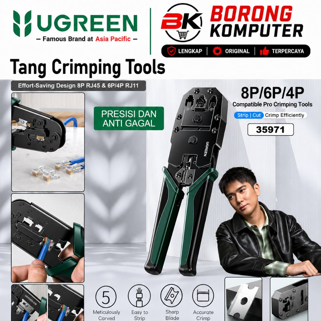 UGREEN Crimping TOOL RJ45 RJ11 Lan Network Cable 6P 8P Cable Cutter Tool