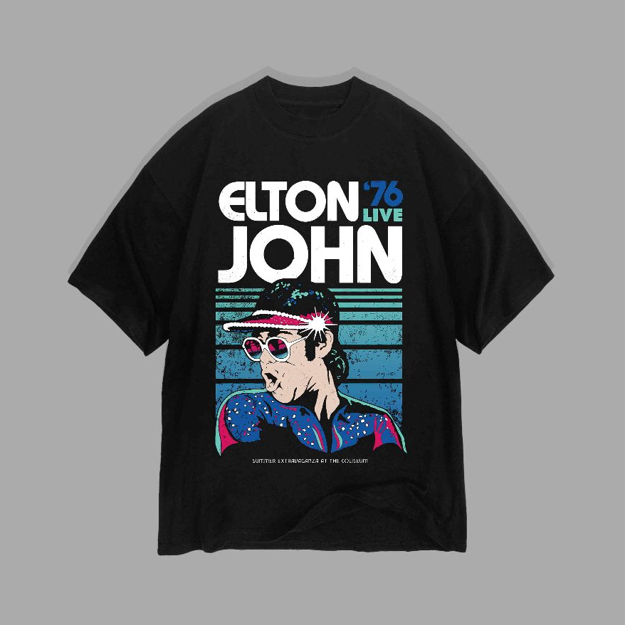 เสื้อยืดวง Elton John - Live 1976 | เสื้อยืด Elton John - Live 1976