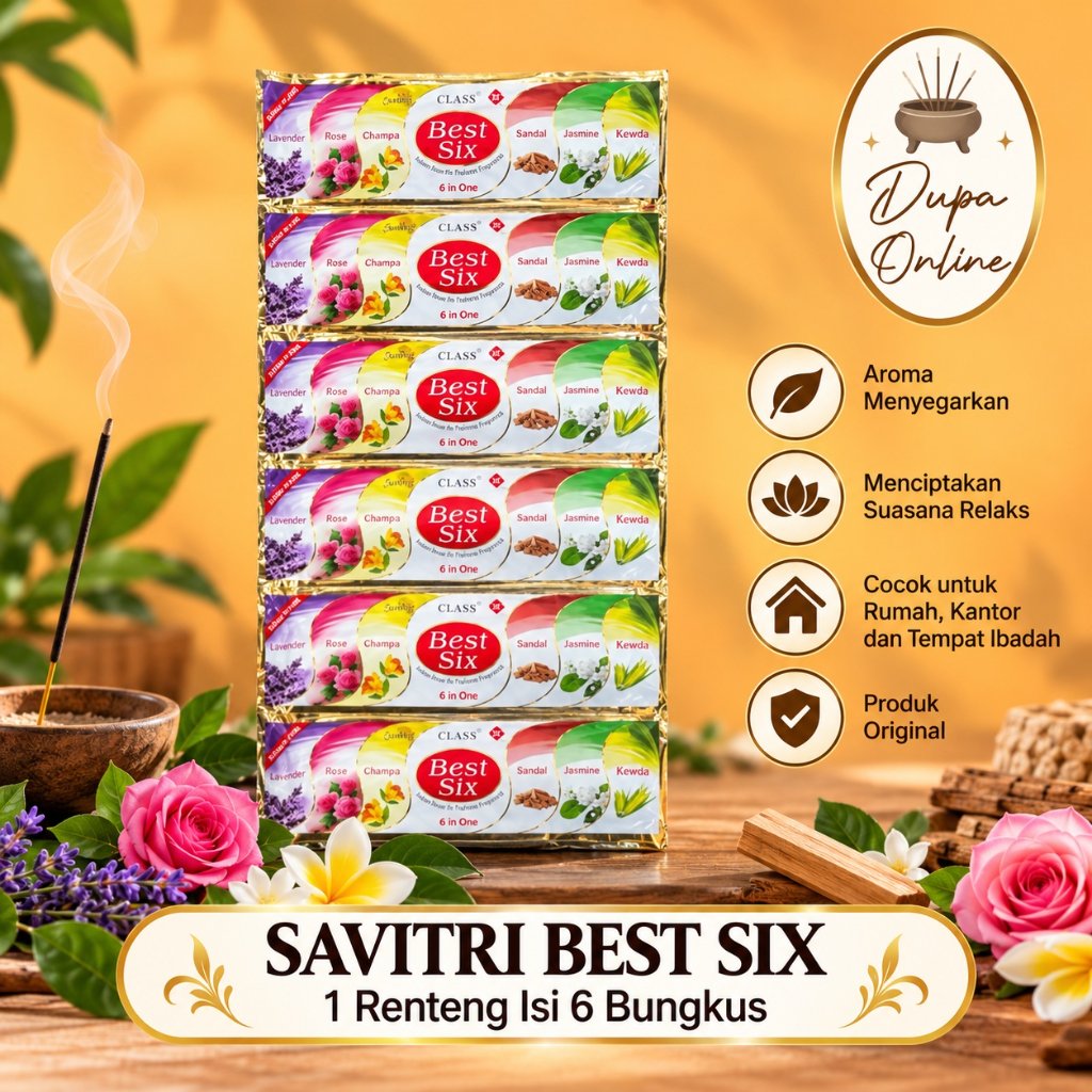 Savitri Indian Hio Incense BEST SIX 6s RENTENG
