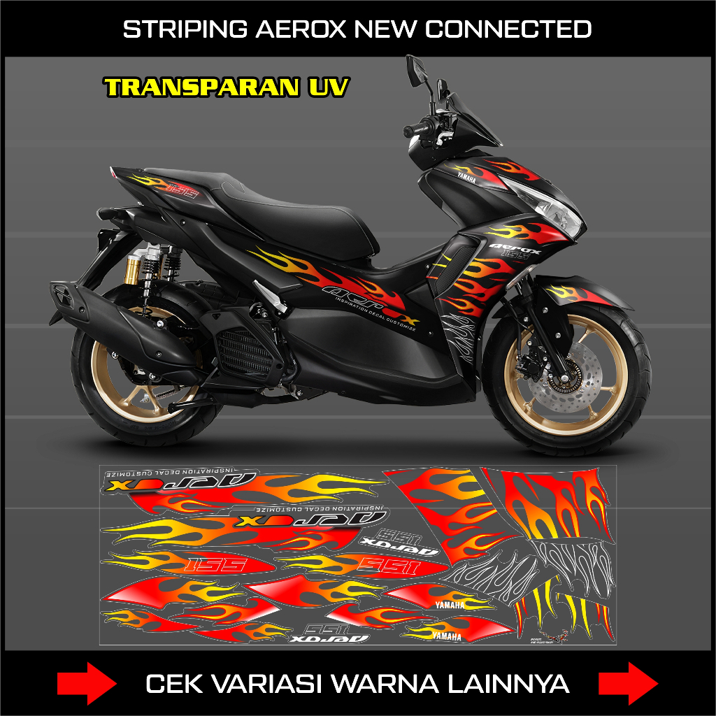 STRIPING AEROX NEW 155 สติ๊กเกอร์ TRANSPARENT UV / DECAL YAMAHA NEW AEROX 155