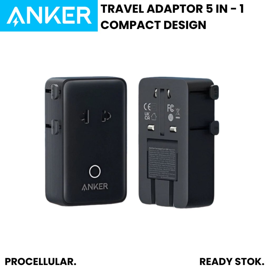 Anker Nano Travel Adapter 5 in 1 Universal Charger 20W PD Fast USB C A9215