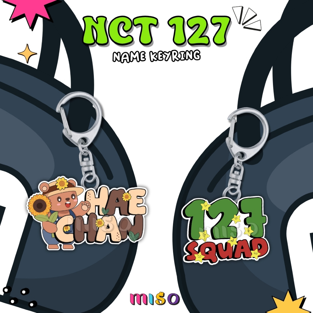 พวงกุญแจชื่อ NCT 127 / พวงกุญแจ พวงกุญแจ NCT 127 ตัวอักษรสมาชิก / NCT 127 พวงกุญแจ fanmade / NCTZEN 
