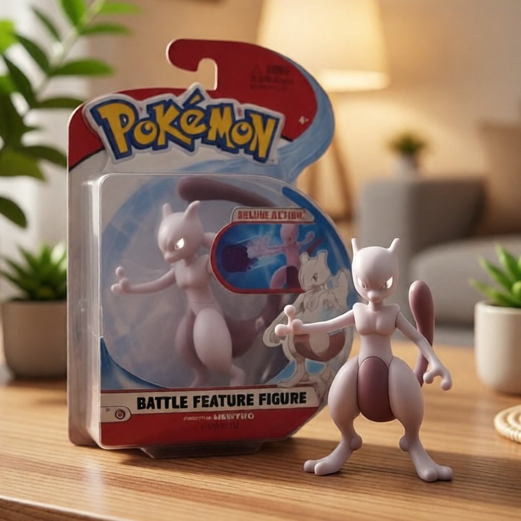 Pokemon Mewtwo Battle Feature Figure Deluxe Action