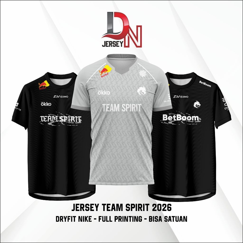 ทีม Spirit Jersey 2026 ล่าสุด Spirit เกม Valorant Dota 2 CSGO เสื้อยืดฟรี Custom Nickame