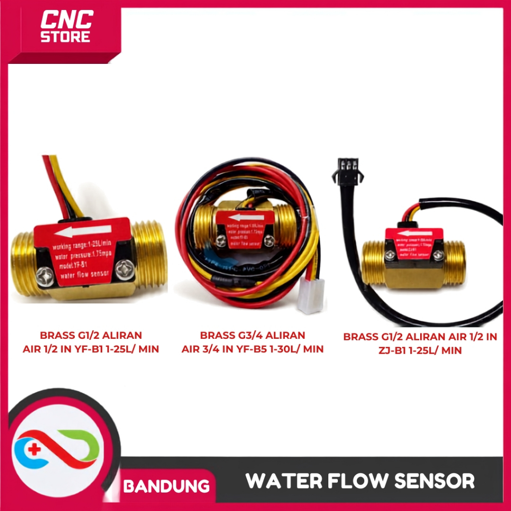 WATER FLOW SENSOR BRASS G1/2 WATER FLOW 1/2 IN YF-B1 1-25L/MIN