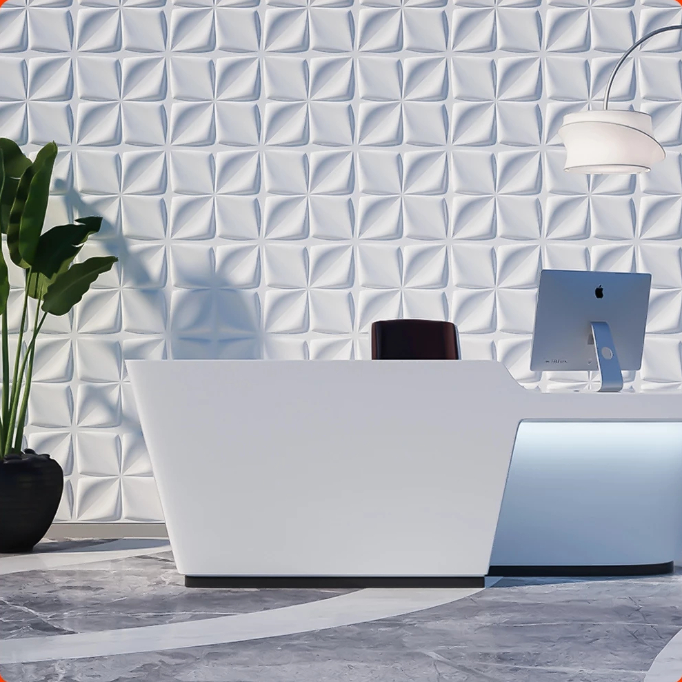 3D PVC Wall แผงผนัง PVC 50x50 ซม.และ 30x30 ซม.วอลล์เปเปอร์ตกแต่งบ้านผนังภายในผนัง