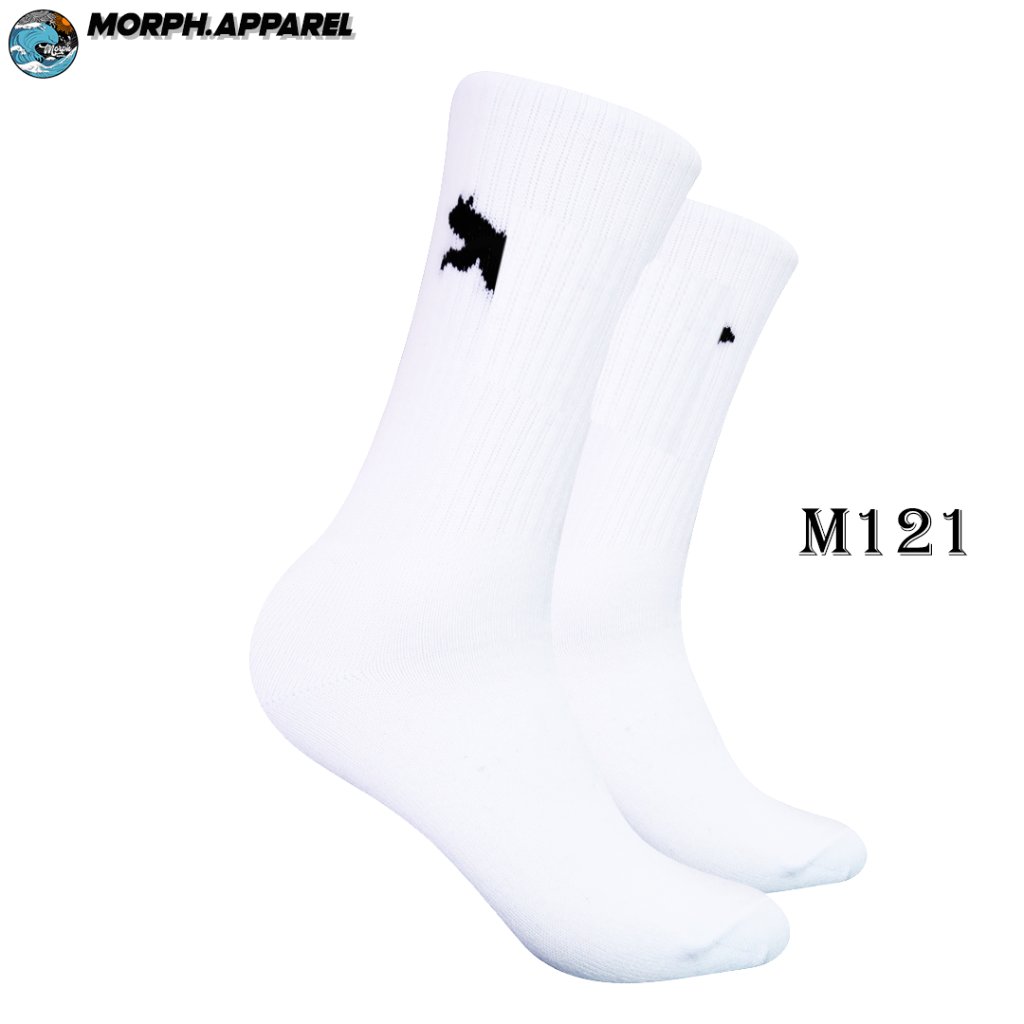 Oldschool Socks - ถุงเท้ากีฬาขั้นพื้นฐานสีดําและสีขาว - Morph.Apparel - M121