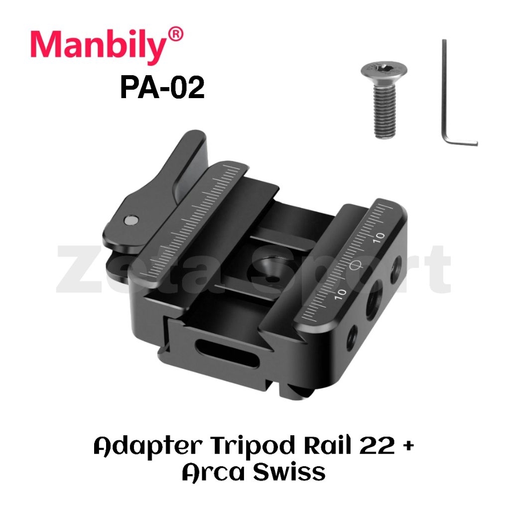 อะแดปเตอร์รางขาตั้งกล้อง 22 MANBILY PA-02 Original 100% | MANBILY PA 02 PICATINNY ARCA SWISS PLATE อ