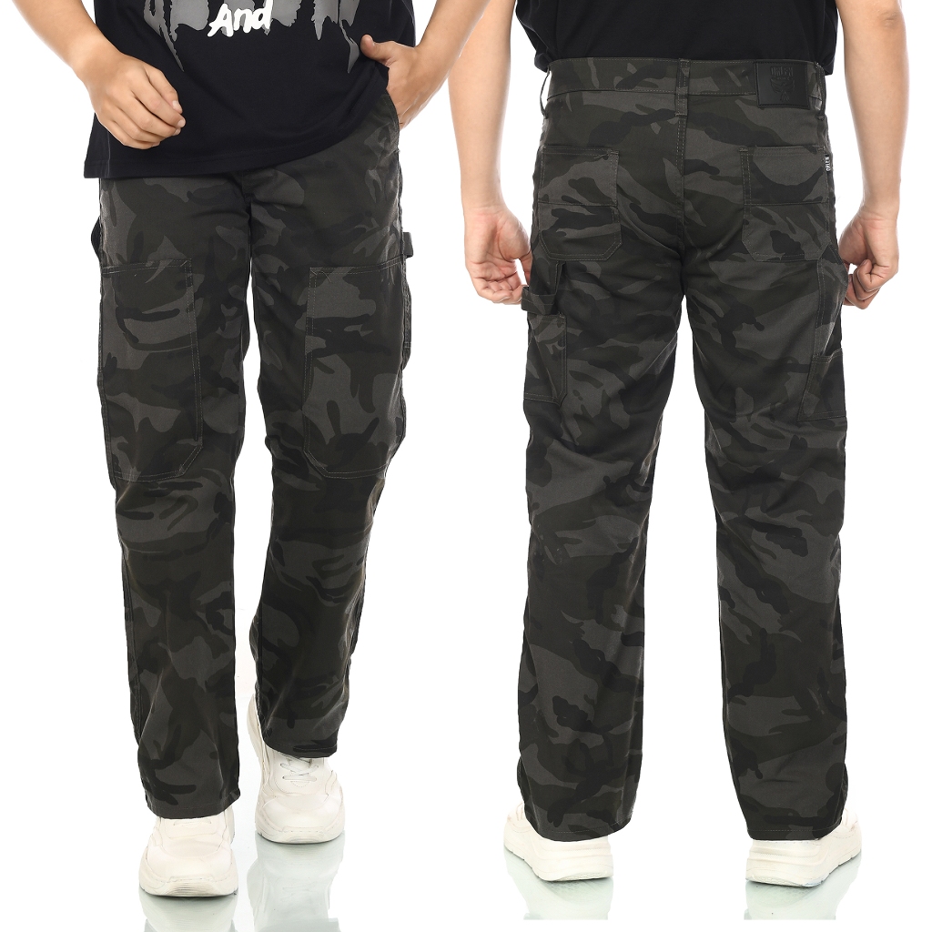 NEVERKENNZ - CARPENTER PANTS กางเกงลายพรางยาวผู้ชายช่างไม้ Camo Baggy Baggy Baggy Baggy