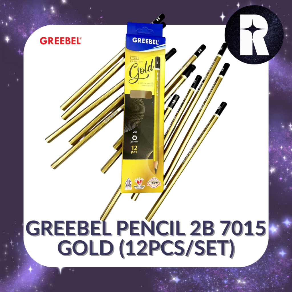 GREEBEL PENCIL 2B 7015 GOLD / WOODEN PENCIL 2B (ชิ้น)