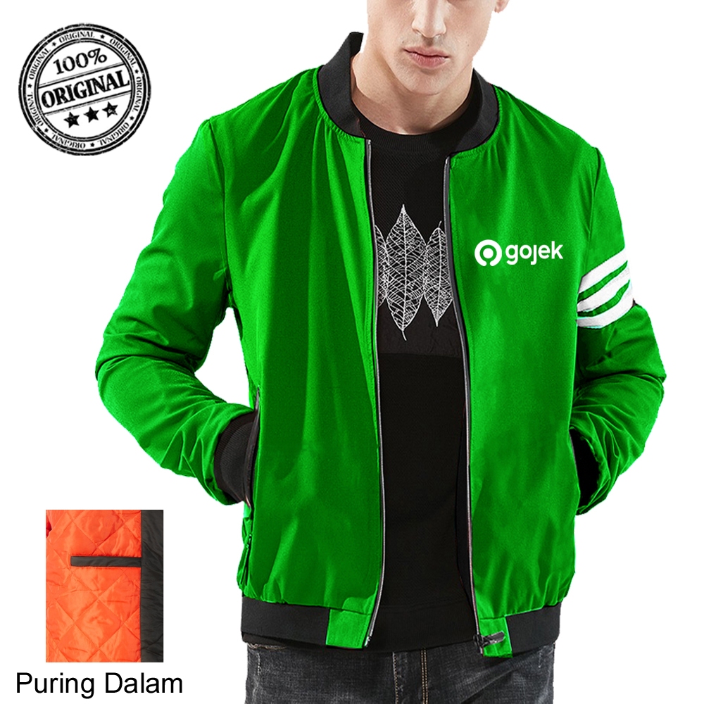 เสื้อแจ็คเก็ต GOJEK!!! เสื้อแจ็คเก็ตบอมเบอร์ Gojek วัสดุที่ใส่สบายที่สุด เสื้อแจ็คเก็ต Gojek ใหม่ล่า