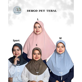KENZIA Hijab bergo sport pet tebal size[ Sport, S, M, L ]  jilbab  instan sekolah SD SMP SMA/ jilbab sporty  jersey premium