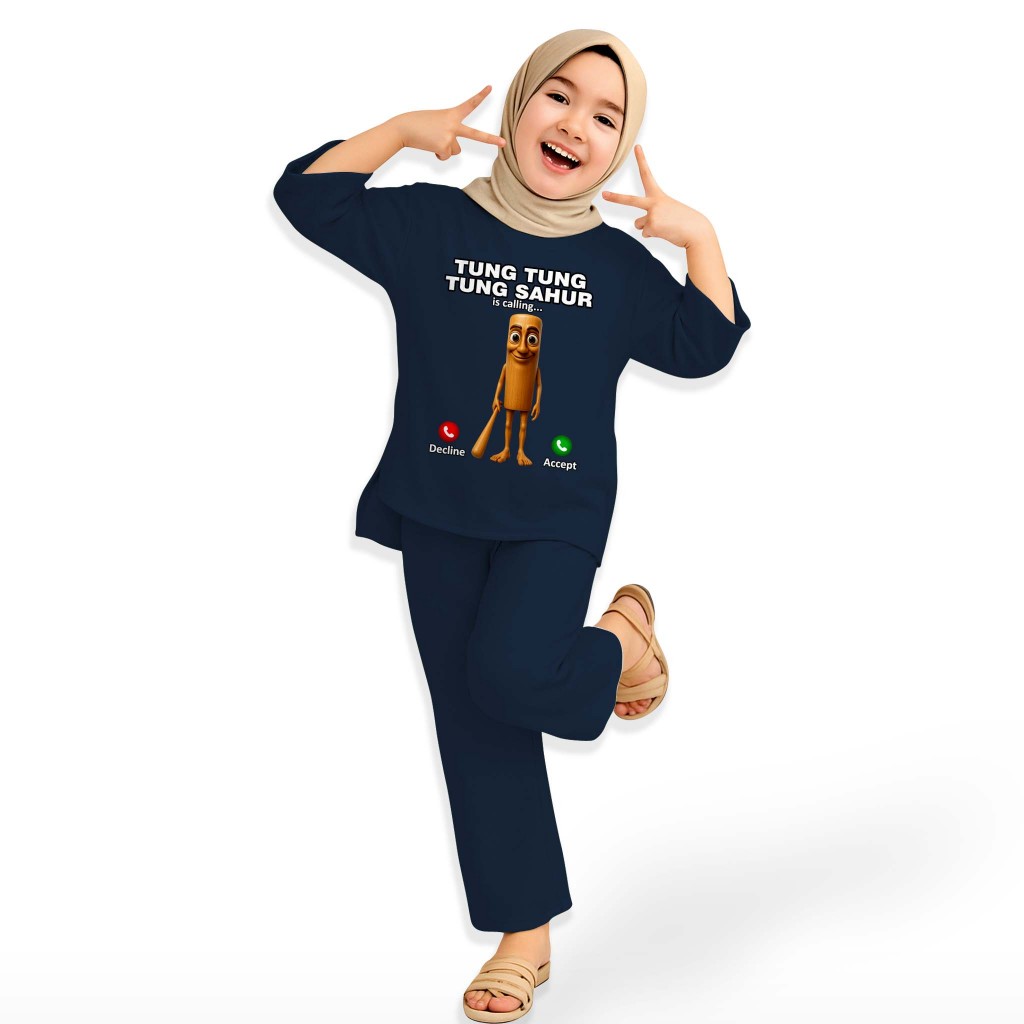 ชุดสูทเด็กผู้หญิง Viral พร้อมรูปภาพ Tung Sahur - ชุดสูทเด็ก Tung Tung Sahur